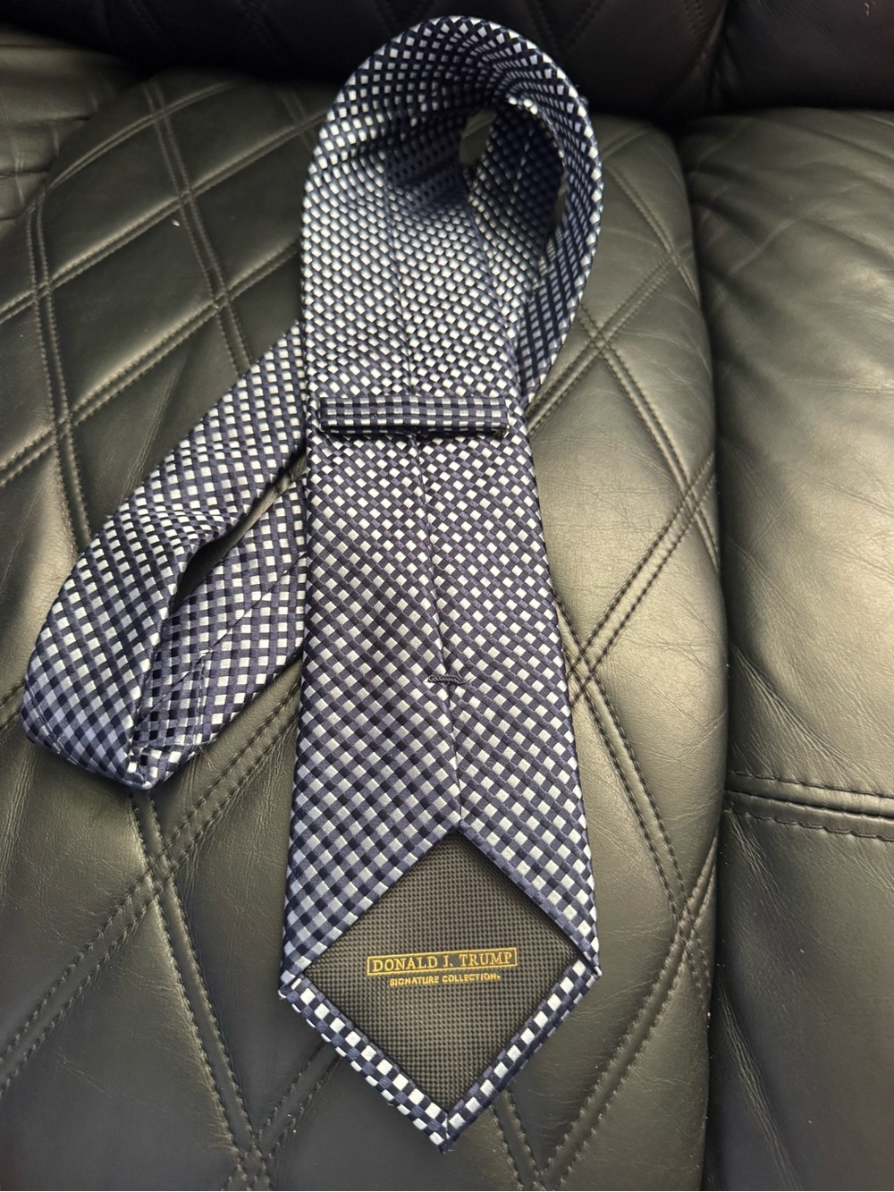Donald J. Trump Signature Collection Navy Check Silk Tie